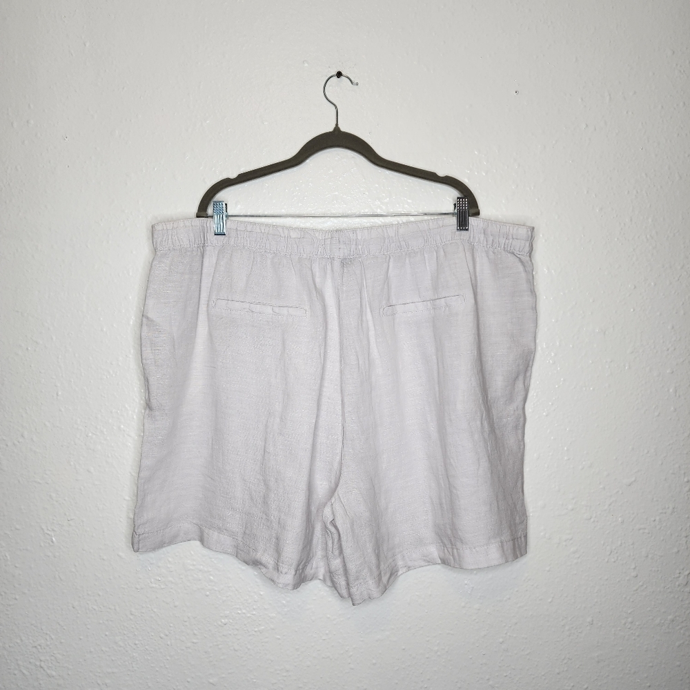 Tahari White 100% Linen Shorts Size 3X - Picture 2 of 5